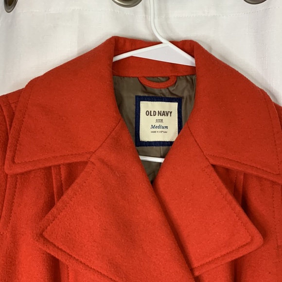 Old Navy Medium Sunset Orange Trench Coat - Picture 2 of 7